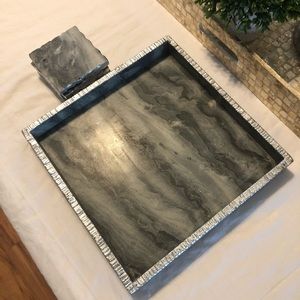 🎨 MARBLED TRAY AND COASTERS SET🥰